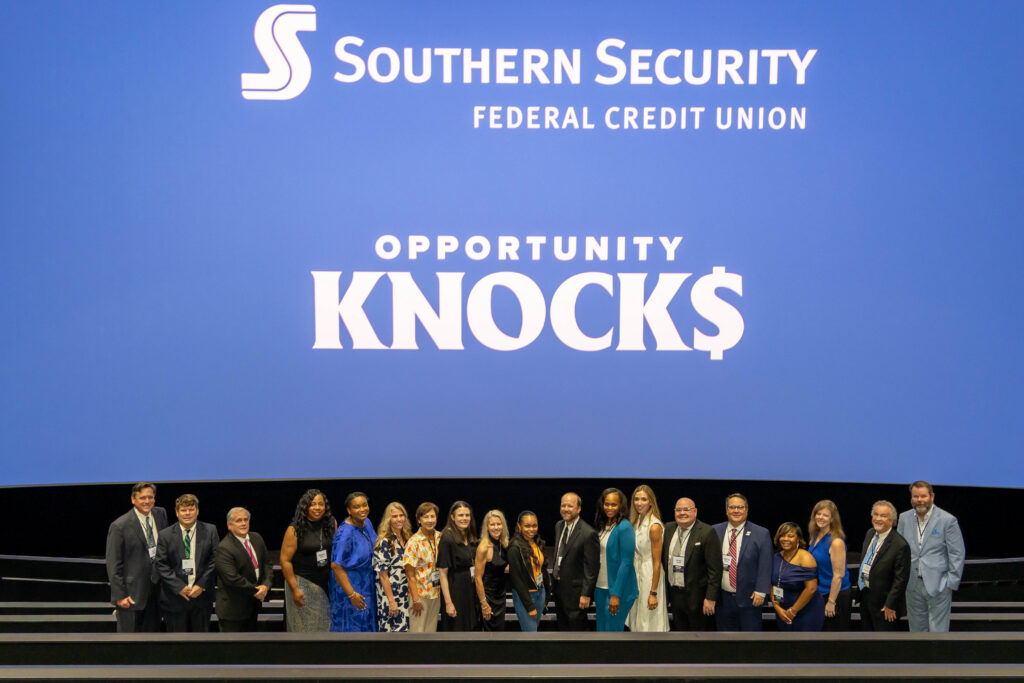 The Southern Security Credit Union Team with Kristina, Opportunity Knocks Season 3 participant, at the Opportunity Knocks Premier Monday, June 1, 2026 at Malco Collierville Towne Cinema Grill & MXT.